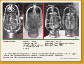 Laternenmodelle welche fr andere Firmen gefertigt wurden
