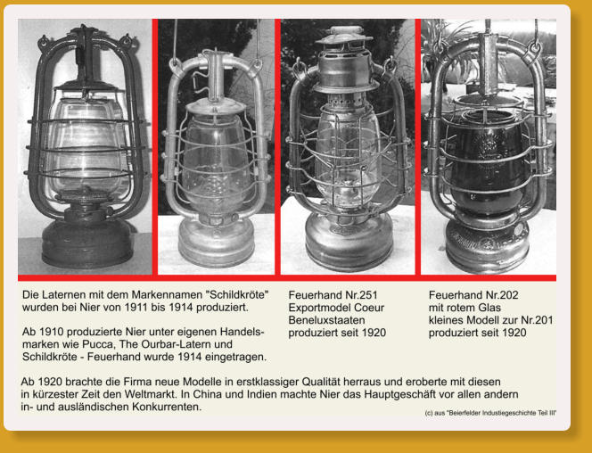 Nier & Ehmer "FEUERHAND" .. Sturmlampe.. Alte Petroleumlampe - Infos ab 1906 