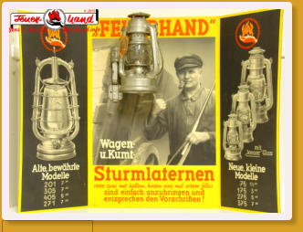 Werbung FEUERHAND Sturmlaternen