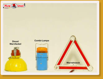 Warnfackel (letztes Modell) - Combilampe - Warndreieck (2.Modell)